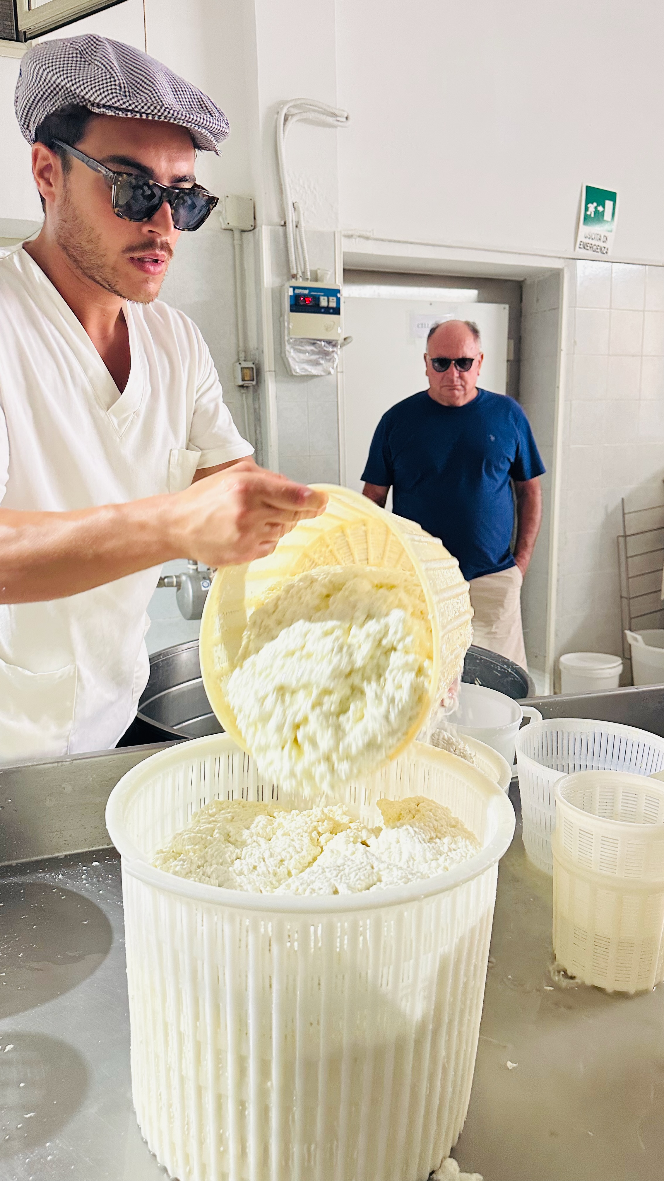 Fresh ricotta at a caseificio