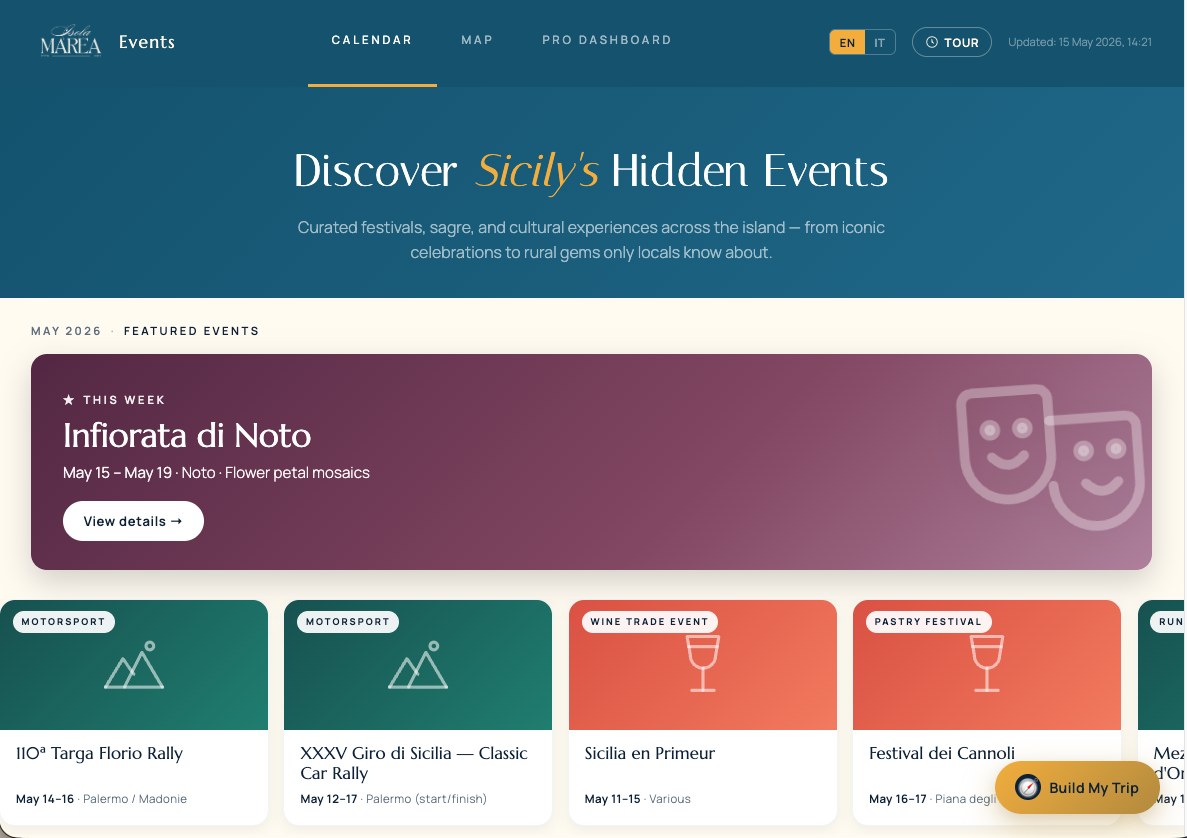 Sicily Events Calendar — festivals, sagre and cultural events curated by Isola Marea